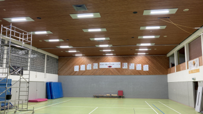 Die Turnhalle des TV Gorxheim erstrahlt in neuem Licht
